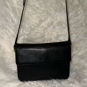 Vintage Burberry Black Leather Crossbody Bag